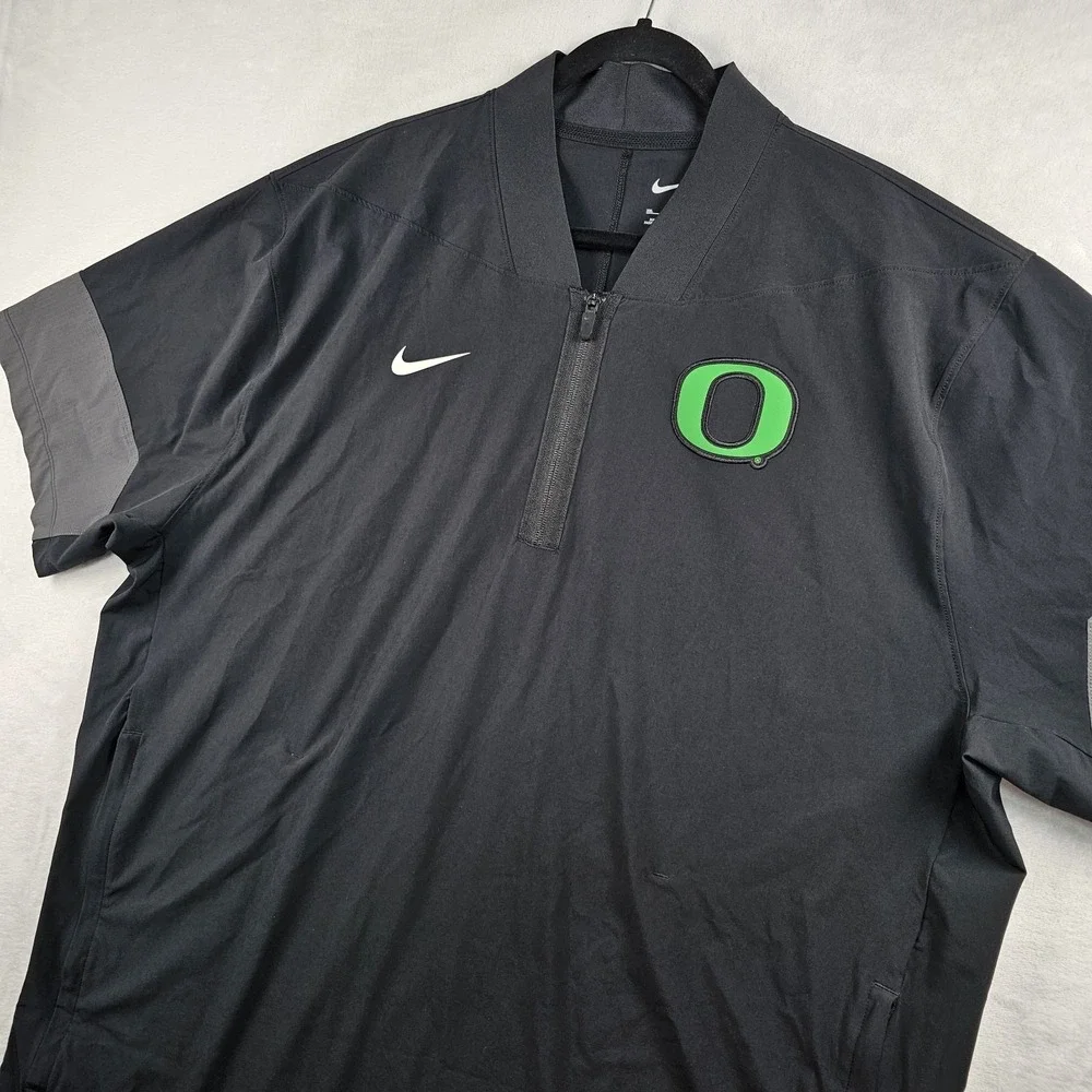 Nike Performanc Oregon Ducks Jacket Mens XXL Coach Sideline 1/4 Zip Short Sleeve